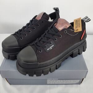 Palladium Womens 8 Revolt Lo TX Black/Black Platform Shoes 97243-010-M New